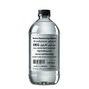 دی اتیلن گلیکول یا deg یا Diethylene glycol در بطری یک لیتری در سیلیکا مارکت